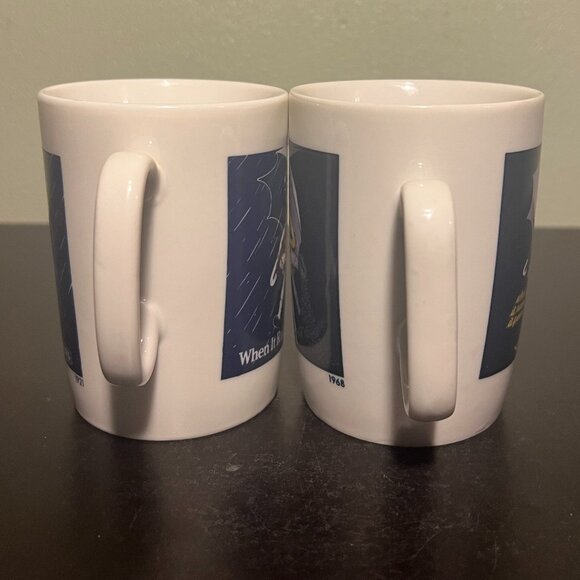 Vtg Morton Salt Girl  “When It Rains It Pours” 1921 & 1968 Logo Ceramic Mugs - Picture 3 of 10